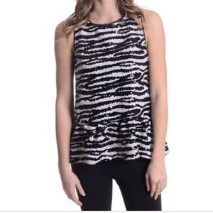 BB Dakota Zebra Sequin Peplum Top